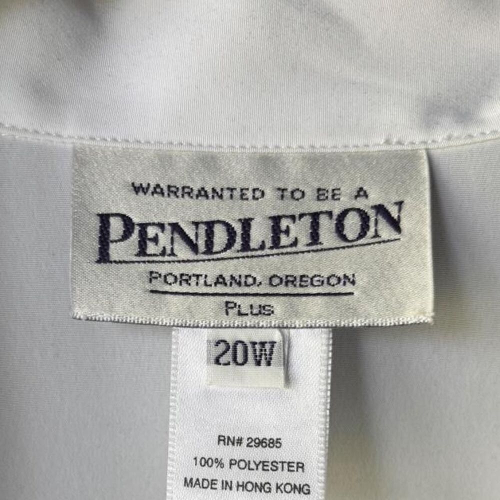 Pendleton Vintage White Blouse 20W Long Sleeve Button Front